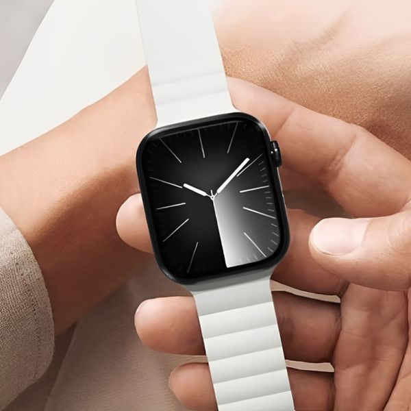 Ремінець BlueO Magnetic Silicone для Apple Watch 42(ser.1-3)/44/45/46/49mm White / Orange 212-01781 фото