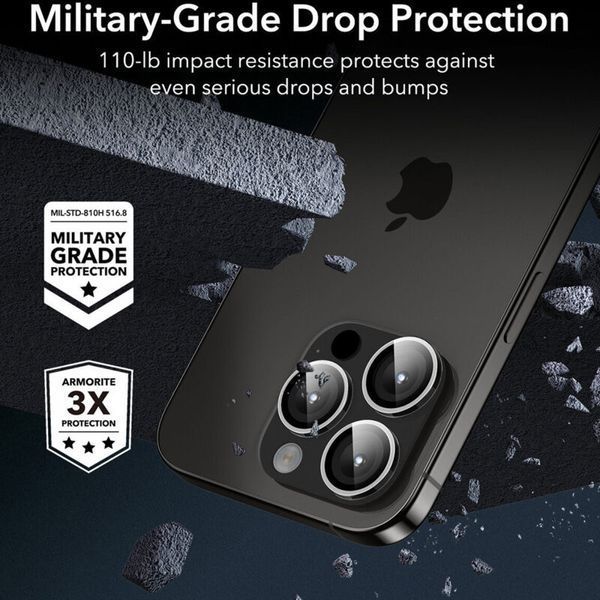 Защитное стекло Metal Classic на камеру для Apple iPhone 15 Pro (6.1") / 15 Pro Max (6.7") Silver 204-00440 фото