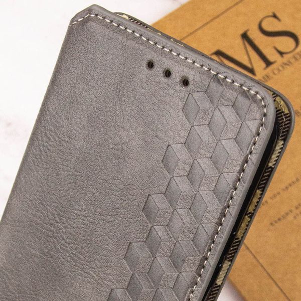 Шкіряний чохол-книжка GETMAN Cubic для Samsung Galaxy A05 Сірий 555-01768 фото