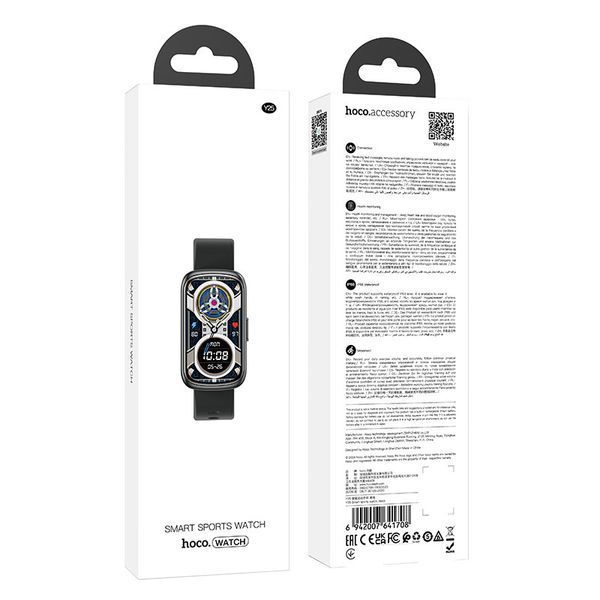 Смарт-годинник HOCO Y25 37mm. 190 mAh. IP68 Smart sports watch Black 6942007641708 фото