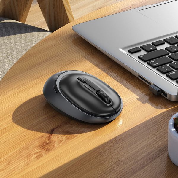 Манипулятор мышь HOCO GM34 Nuevo dual-mode business wireless mouse Black Metal Gray 6942007632782 фото