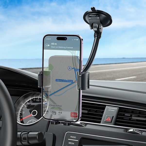 Автодержатель для телефона HOCO H38 Cheetah car holder(windshield) Black 6942007617208 фото