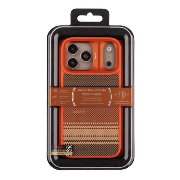 Чохол Kajsa Resort Collection Gradient Stripe with MagSafe для iPhone 17 Pro Max Orange Plus B-Ring 2020000507390 фото