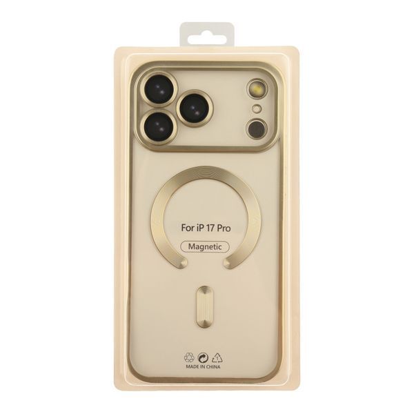 Чехол TPU Metallic Chrome Full Camera with Magsafe для iPhone 17 Pro Chrome Gold 214-04622 фото