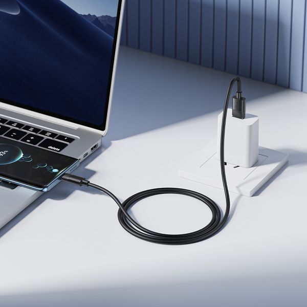 Кабель BOROFONE BX123 Leya silicone charging data cable Type-C Black 6941991124211 фото