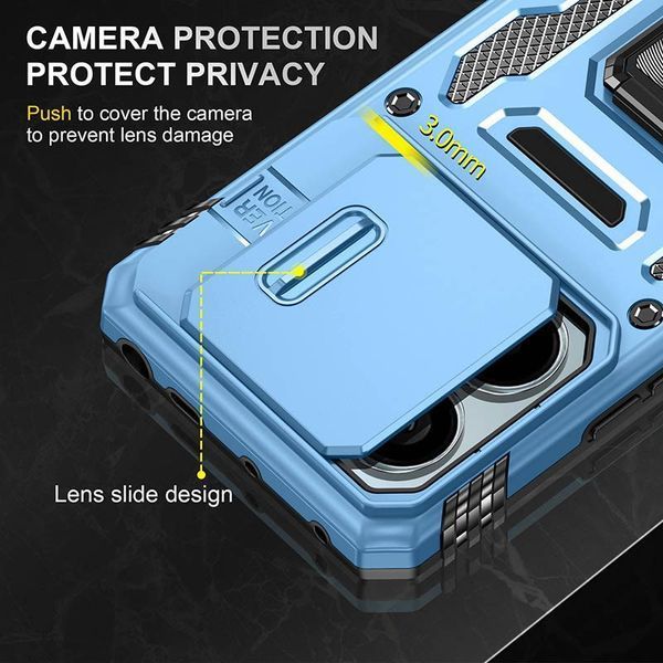 Ударостійкий чохол Camshield Army Ring для Xiaomi Poco X6 / Note 13 Pro 5G Light Blue 777-04983 фото
