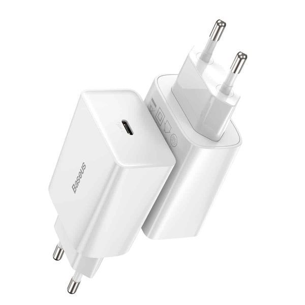 Мережевий зарядний пристрій Baseus Speed Mini Quick Charger 1C 20W EU White 656-01306 фото