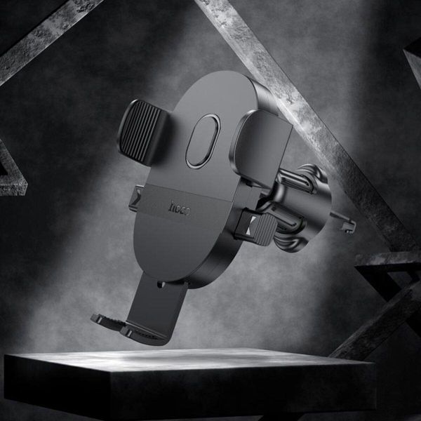 Держатель для мобильного HOCO H18 Mighty one-button car holder(air outlet) Black 656-00494 фото