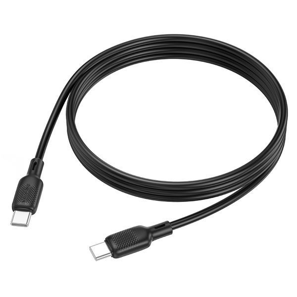 Кабель BOROFONE BX113 Lenny 60W silicone charging data cable C to C(L=1M) Black 6941991115455 фото