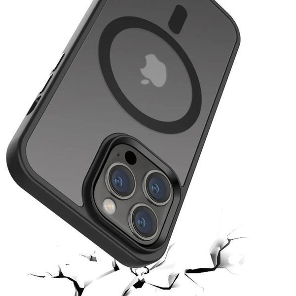 TPU+PC чохол Metal Buttons with MagSafe Colorful для Apple iPhone 16 Pro Max (6.9") Black 555-03017 фото