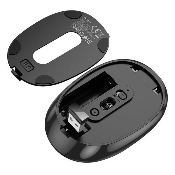 Манипулятор мышь HOCO GM34 Nuevo dual-mode business wireless mouse Black Metal Gray 6942007632782 фото