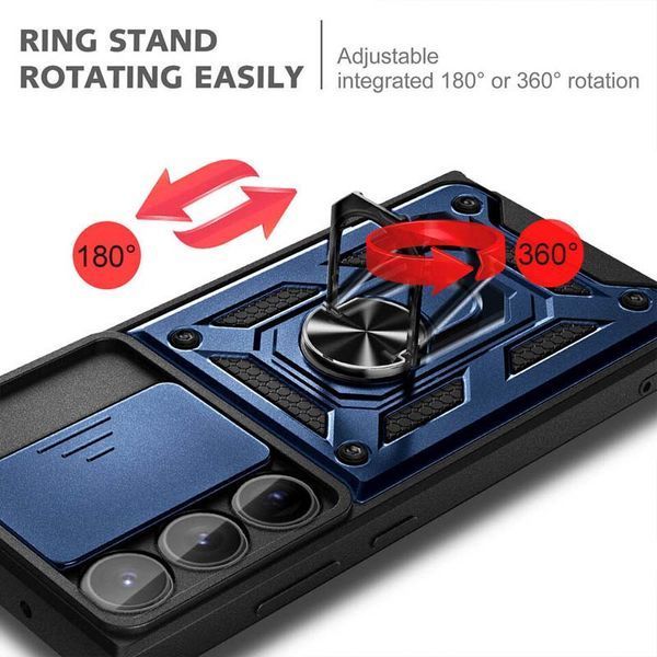 Ударостійкий чохол Camshield Serge Ring для Samsung Galaxy S25 Ultra Blue 777-04314 фото