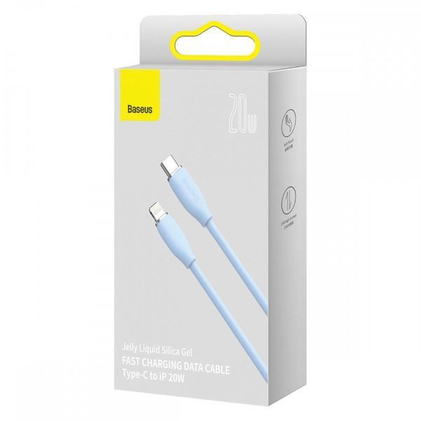 Кабель Baseus Jelly Liquid Silica Gel Fast Charging Data Cable Type-C to iP 20W 2m Blue CAGD020103 фото