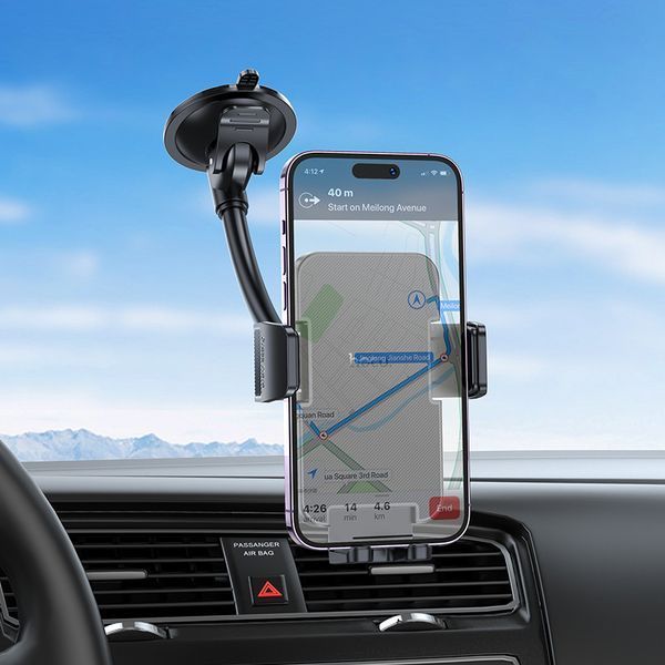 Автодержатель для телефона HOCO H38 Cheetah car holder(windshield) Black 6942007617208 фото