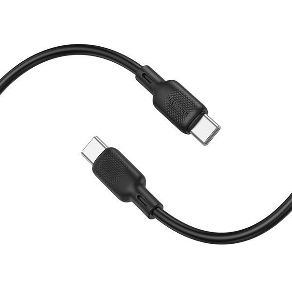 Кабель BOROFONE BX113 Lenny 60W silicone charging data cable C to C(L=1M) Black 6941991115455 фото