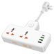 Сетевой удлинитель HOCO AC12 Reise 2-position expansion socket(PD30W/1C3A) (US) White 656-03199 фото 1
