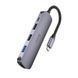 USB-хаб HOCO HB27 Type-C multi-function converter(HDTV+USB3.0+USB2.0*2+PD) Metal Gray 6931474769329 фото 3