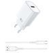 МЗП WIWU G006 Essen QC3.0 18W GaN (1USB-A) + кабель USB to Type-C White ILSO-00000085941-1 фото 1